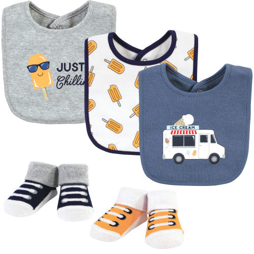 Hudson Baby - Bib and Sock Set Pack of 5 - NB0152