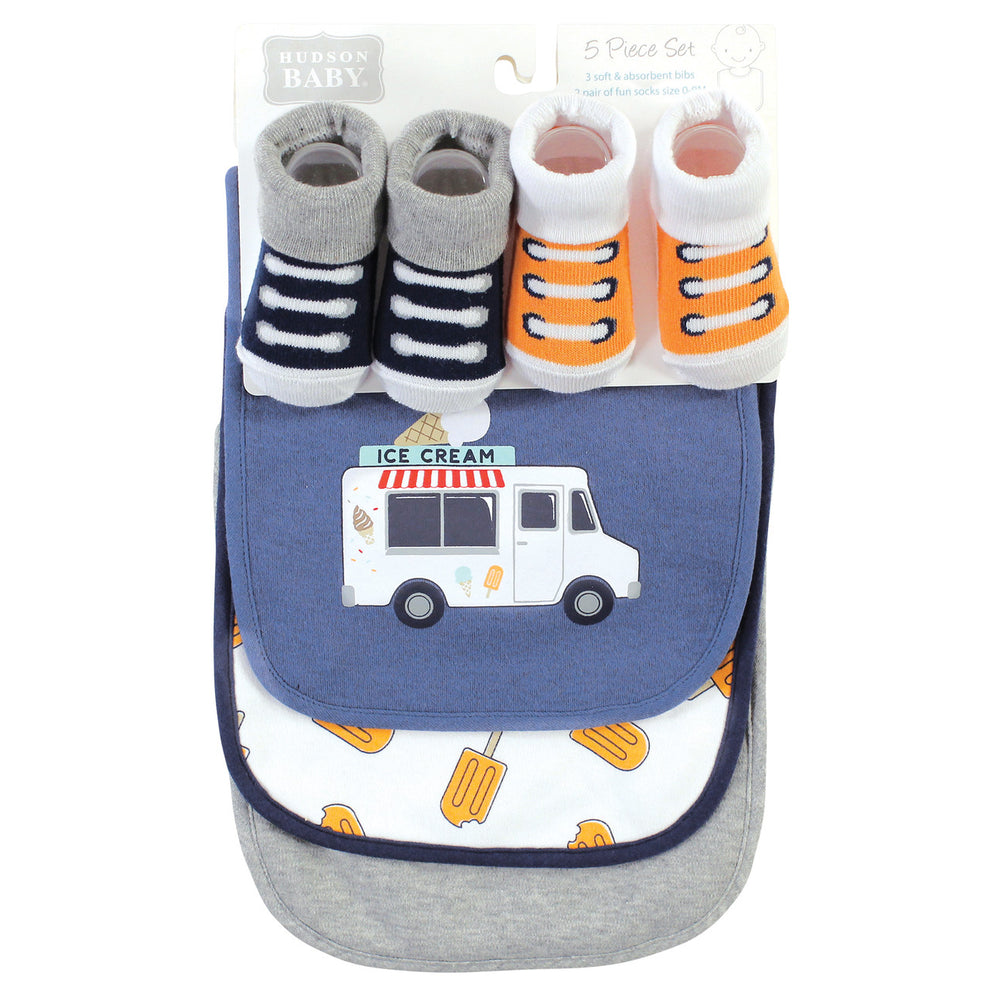 Hudson Baby - Bib and Sock Set Pack of 5 - NB0152