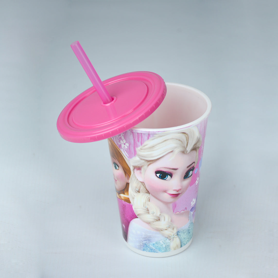 Frozen Pink - Straw Glass Straw Cup Kids Straw Bottle - KSB001