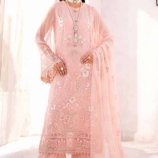 Shafaq By Flossie Embroidered Chiffon Unstitched 3 Piece Suit - LS763