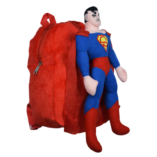 Super Man - Kids Bag Kids Zipper Bag Backpack with Stuff Toy - KBP004