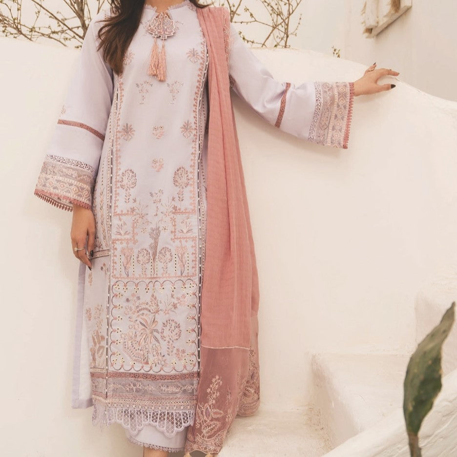 CinQ DUSK 3 PC LUXURY Embroidered LAWN - LS666
