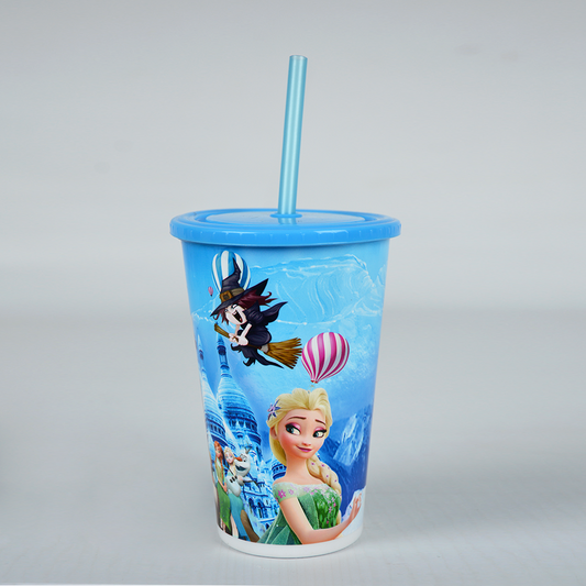 Frozen Blue - Straw Glass Straw Cup Kids Straw Bottle - KSB002
