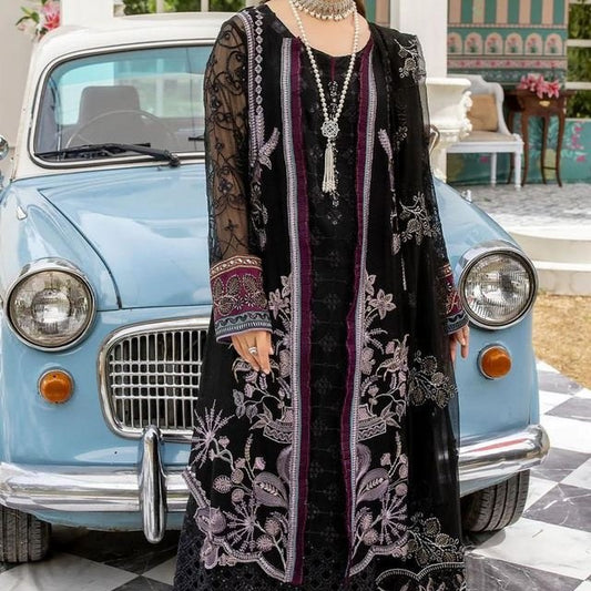 Shafaq By Flossie Embroidered Chiffon Unstitched 3 Piece Suit - LS745
