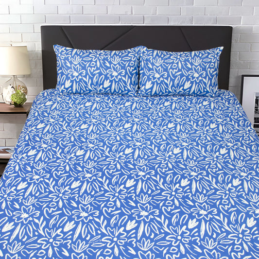 100% Cotton Exports Quality Printed King Bedsheet - CBS130