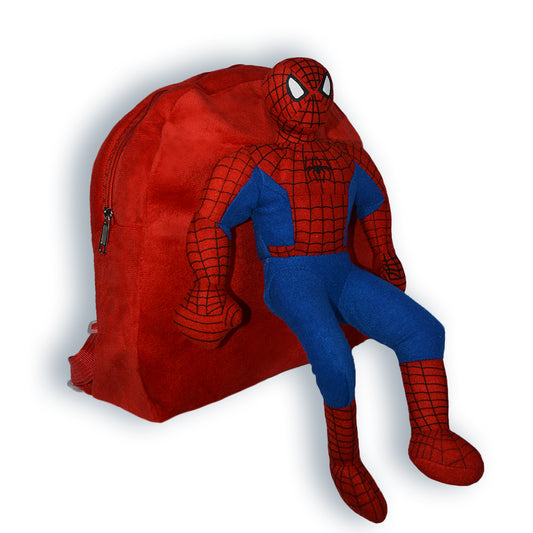 Spider Man - Kids Bag Kids Zipper Bag Backpack with Stuff Toy - KBP003
