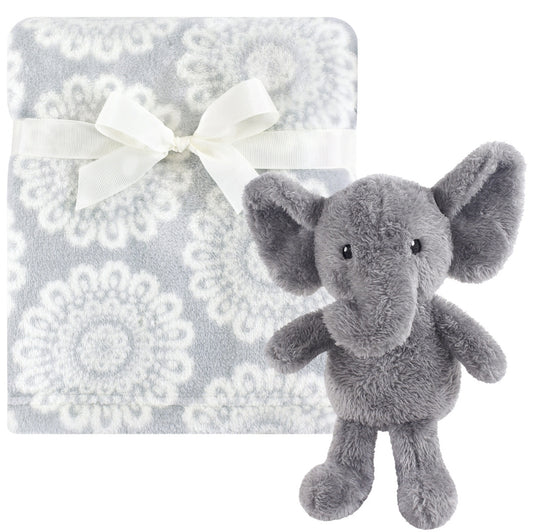 Hudson Baby - Plush Blanket with Plush Toy Set Snuggly Elephant - NB0131