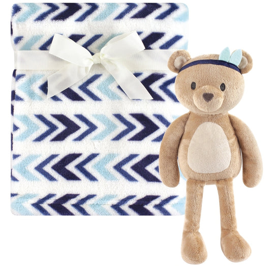 Hudson Baby - Plush Blanket with Plush Toy Set Aztech Bear - NB0129