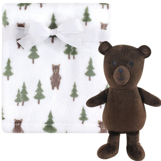 Hudson Baby - Plush Blanket with Plush Toy Set Forest Bear - NB0130