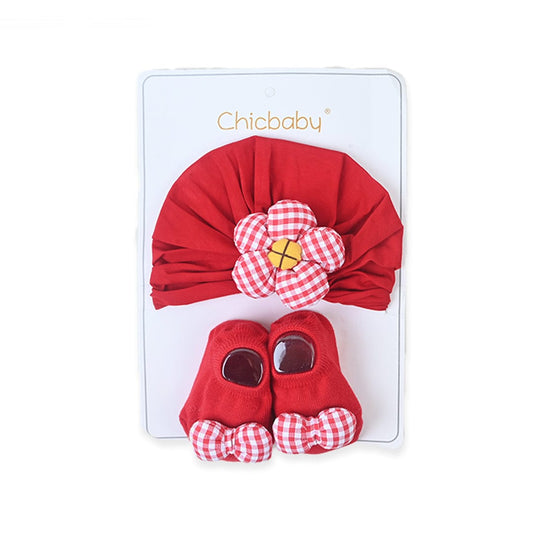 CHICBABY - Turban Cap & Bootie Socks Set - NB0157
