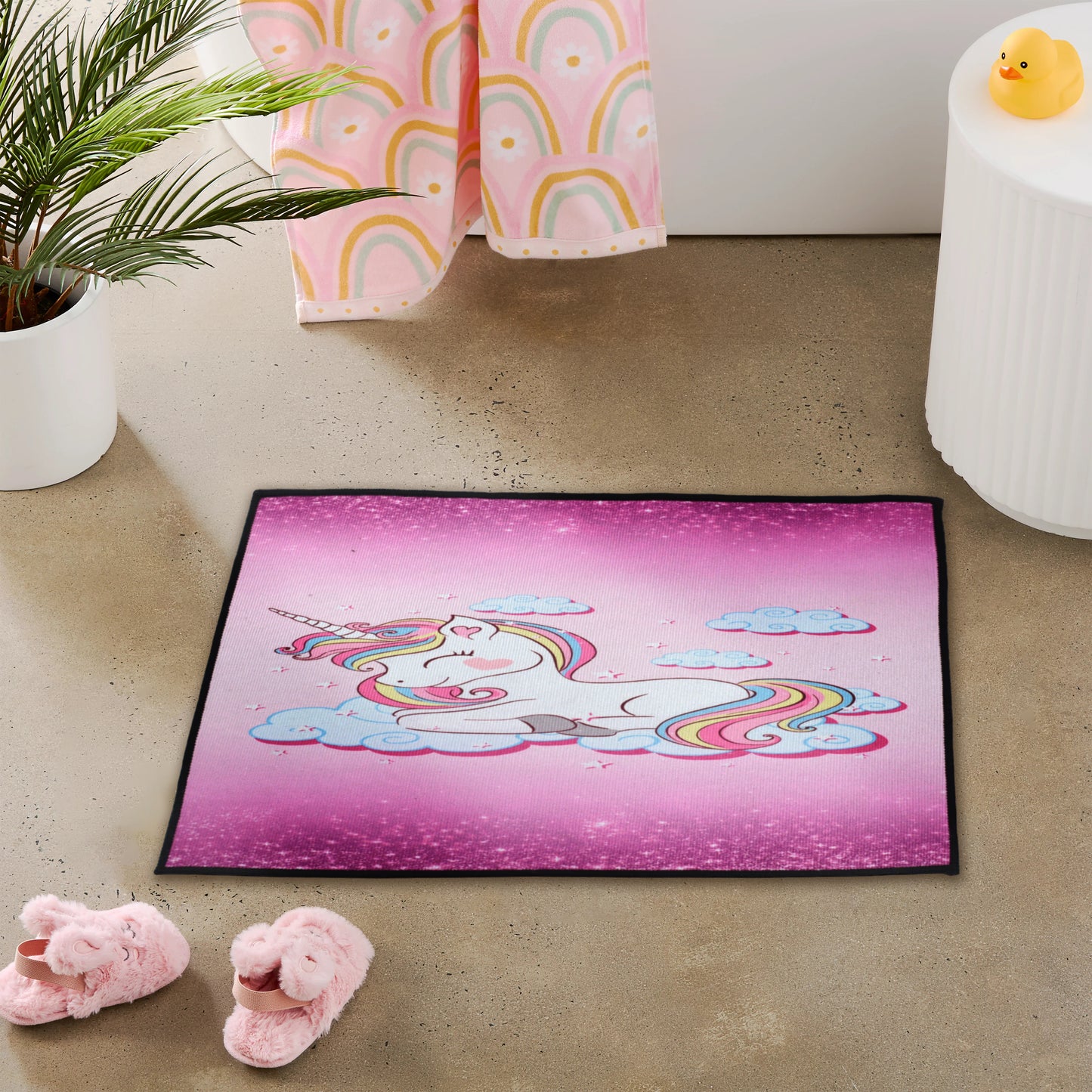 UNICORN - Kids Animated Character Door Mat Table Mat Play Mat - DM080