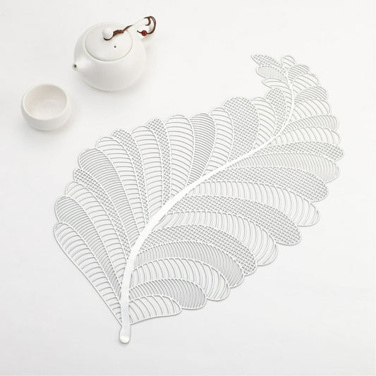 Leaf Shaped PVC Placemat for Dinner Table Decoration Mats - PM046