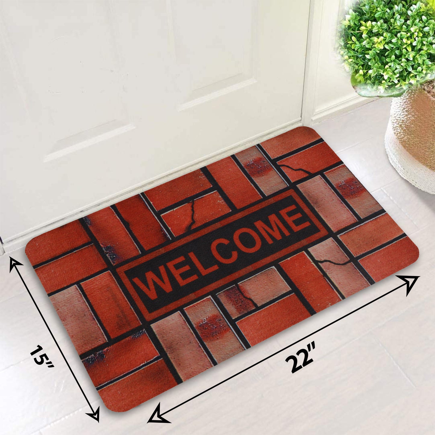 Welcome Red Printed Soft Mat - SM008