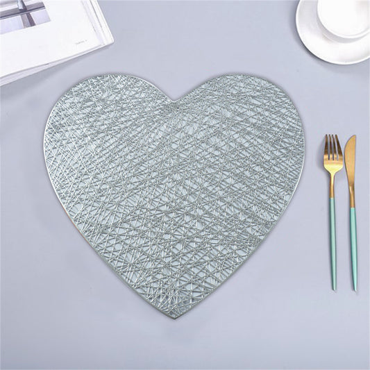 SILVER HEART - Vinyl Table Placemats - PM031
