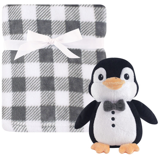Hudson Baby - Plush Blanket with Plush Toy Set Penguin - NB0125