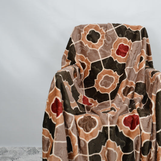 Plush Embossed Printed Fleece Blanket - PFB040