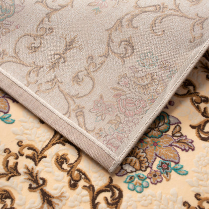 IVORY FLORAL - Khaadi Weaved Traditional Style Irani Floor Rug - CR003