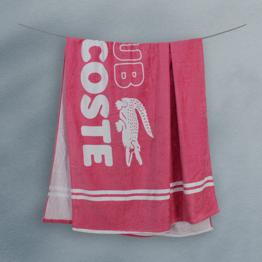 LACOSTE Pink - Exports Leftover Bath Sheet 100% Cotton - BT035