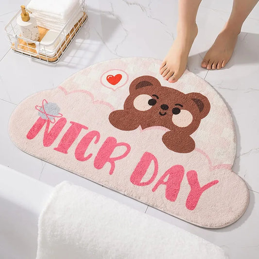 Soft Rugs Home Entrance Carpet Bedroom Toilet Bathroom Door Absorbent Non-Slip Foot Pad - DM068