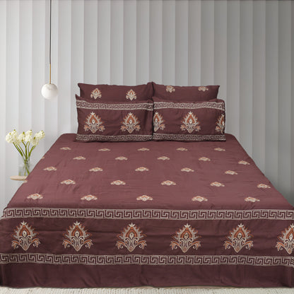 Embroidered Cotton Sateen King Bedsheet 5 Piece - DDB0050
