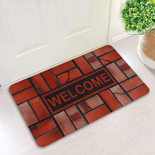 Welcome Red Printed Soft Mat - SM008