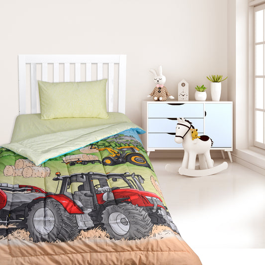 TRACKTOR - Exports Cotton Kids Printed Comforter Set 3 Piece - KCS039