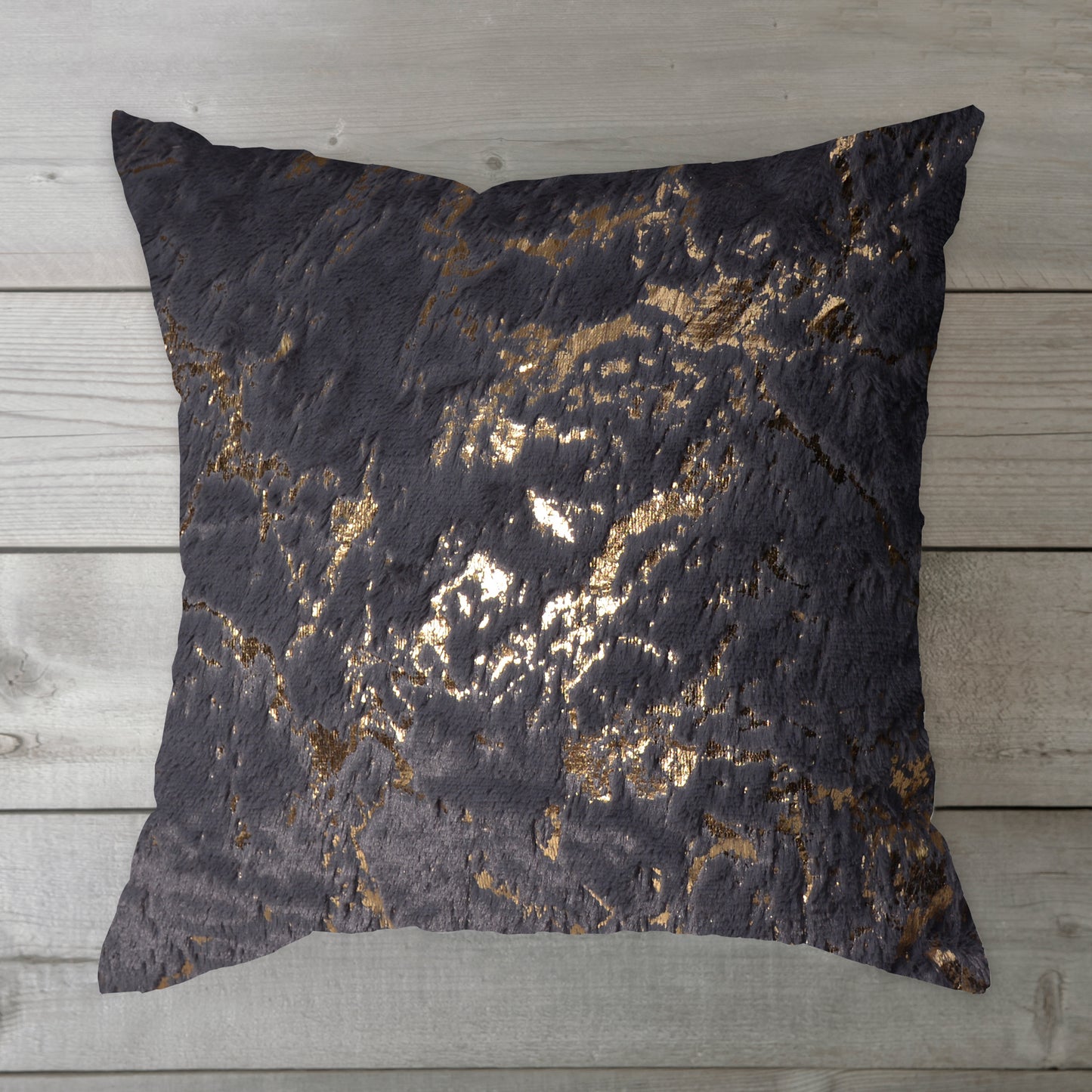 Marble Gold Luxury Imported Fur Cushion Grey - FC091