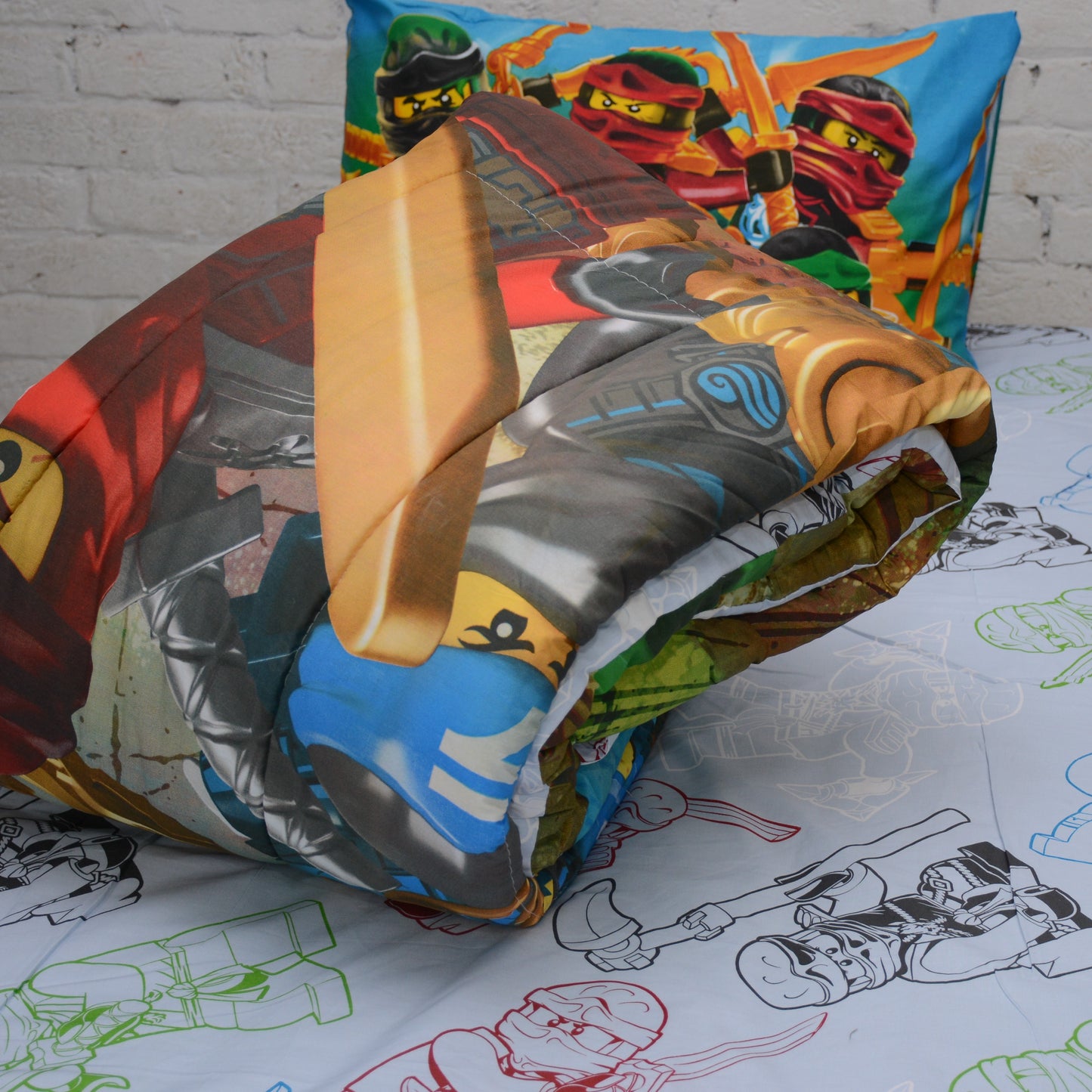 NINJA - Exports Cotton Kids Printed Comforter Set 3 Piece - KCS051